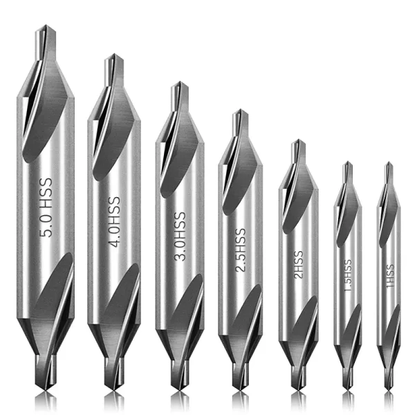 7Pcs 1/1.5/2/2.5/3/4/5 Center Drill Bits Set,60-Degree Angle - Image 8