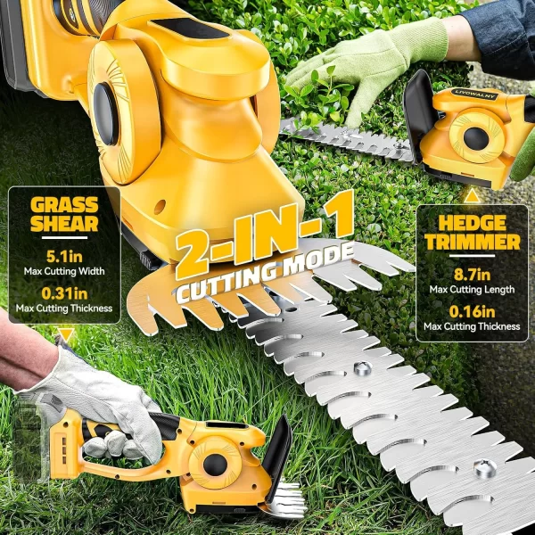 2 in 1 Cordless Electric Handheld Hedge Trimmer Hedge Trimmer for Dewalt 20V Battery - Image 5