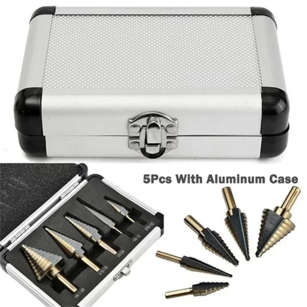 5pcs Step Drill Bit Set Carbide Drill Perforator Hole Cutter Tool - Image 4