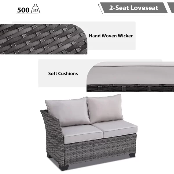 Patio Furniture Set 7 Piece Wicker Dining,  Patio Table and Chairs Set, Sofa - Image 3