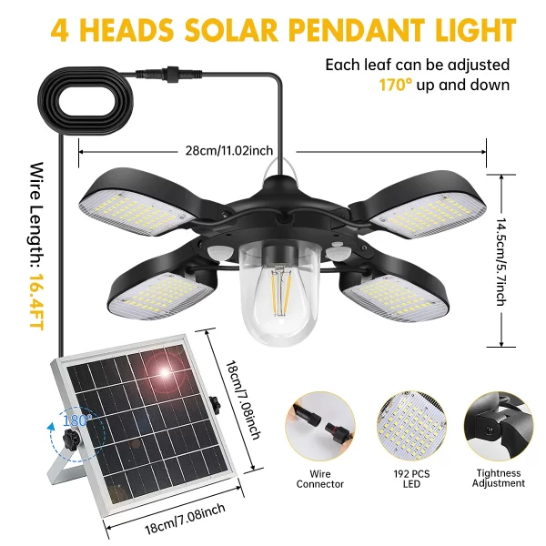 192led Solar Powered Barn Light Solar Shed Light - Image 2
