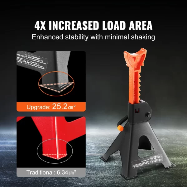 3 Ton Heavy Duty Double Locking Car Jack Stands, 1 Pair - Image 5