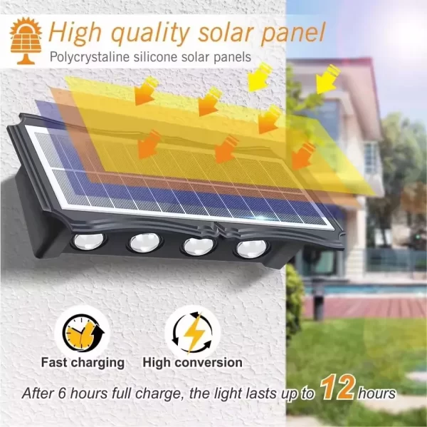Solar Wall Lamp Outdoor LED Solar Light Waterproof Up And Down Luminous - Image 4