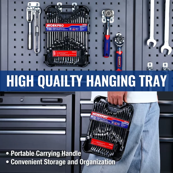 WORKPRO 32-Piece SAE & Metric Combination Wrenches Set - Image 6