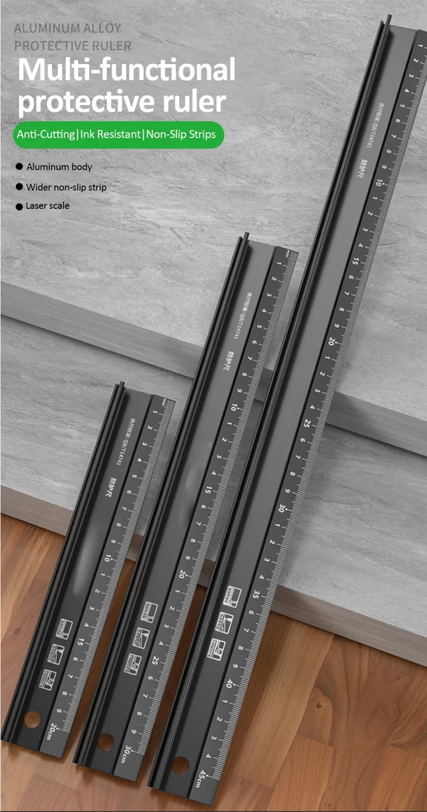 20/30/45cm Aluminum Straight Ruler Multifunctional - Image 11