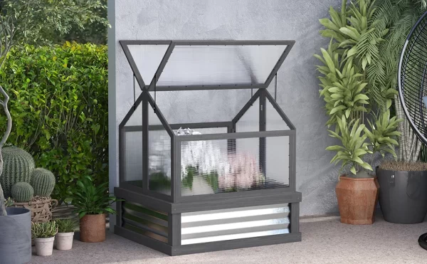 Raised Garden Bed with Polycarbonate Greenhouse, Wooden Cold Frame Greenhouse, Garden Flower Planter Protection - Image 14