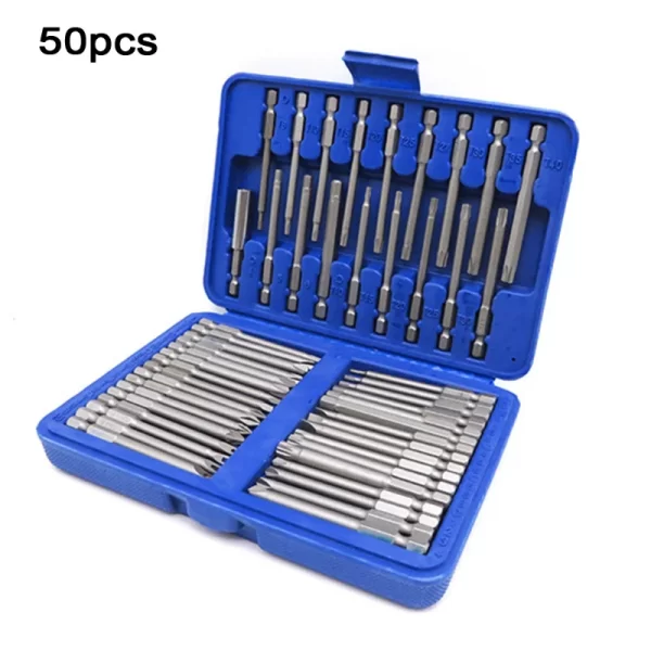 50pcs 75mm Extra Long Reach Bit Set Security Screwdriver Bits Torx Star Hex Bit - Image 11