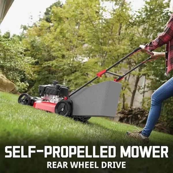 Gas Lawn Mower 21-Inch 144cc OHV Engine RWD 3-in-1 with Bagging - Image 3