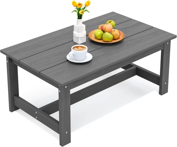 HDPE Patio Coffee Table, Rectangle, All-Weather - Image 7