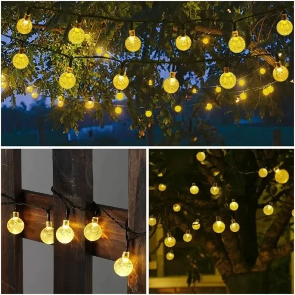 Solar Crystal Globe String Lights Outdoor Waterproof - Image 12