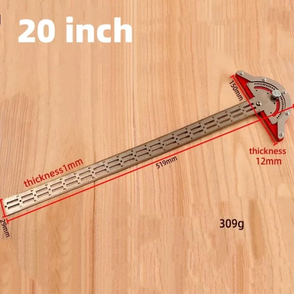 Woodworkers Edge Ruler Stainless Steel Protractor Angle - Image 6