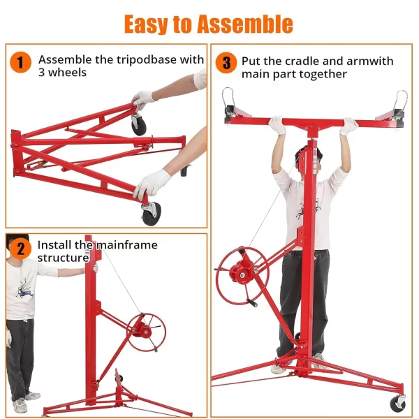 16 FT Drywall Lift Panel Rolling Hoist Jack - Image 4