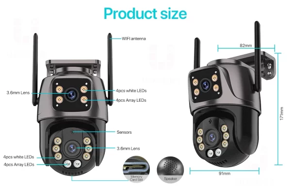 4K 8MP HD Wifi PTZ Camera Outdoor 4MP - Image 24