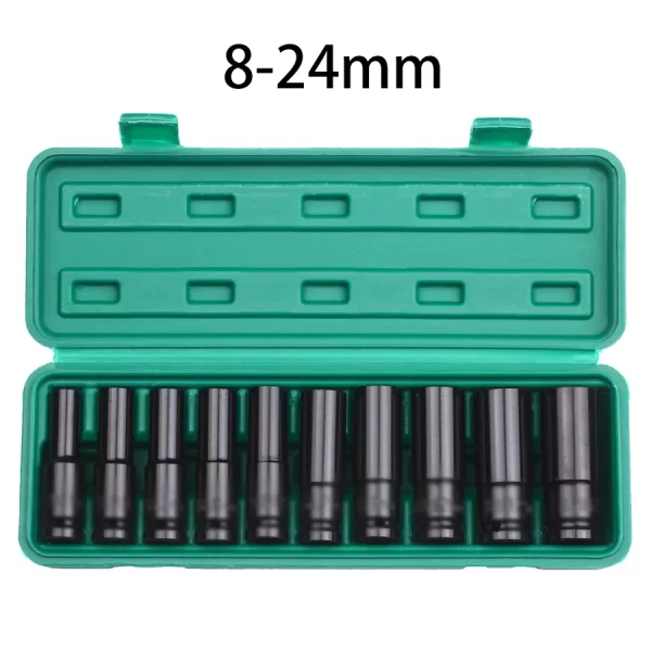 1/2Inch Drive 6-Point Impact Socket Set 10-Piece Metric Sizes 8-24m/10-24mm - Image 9
