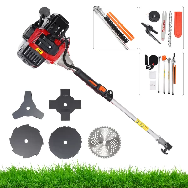 Brush Cutter with 1.7KW 52cc Engine, 7 Interchangeable Heads - Image 6