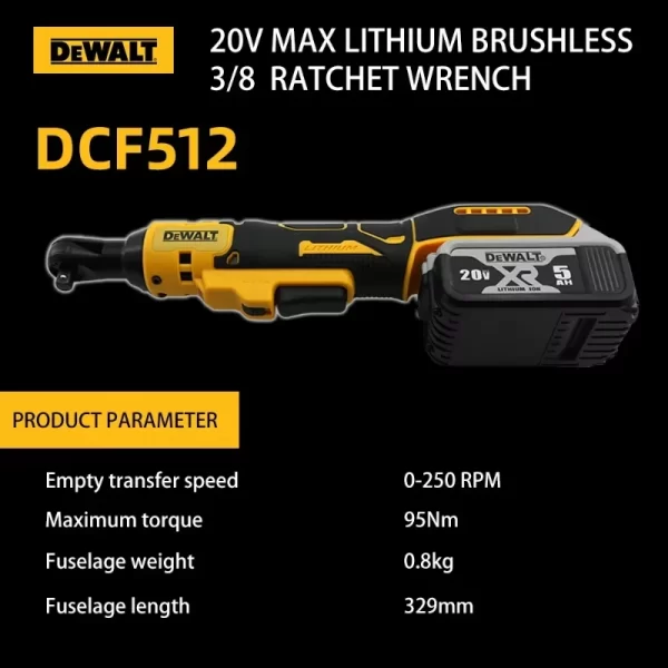 Dewalt DCF512 1/2 Inch Ratchet Wrench 3/8In Power Wrench Impact Driver 20V - Image 6