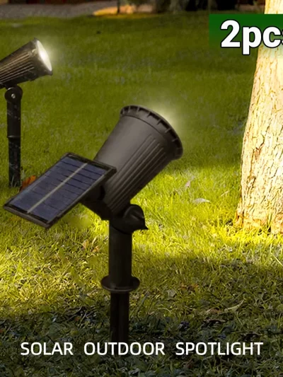 9 LED Solar Spot Lights IP65 Waterproof Outdoor RGB Solar Landscape Lights Brightness Adjustable for Garden Yard Palm Trees