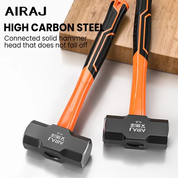 AIRAJ Octagon Hammer Heavy Wall Hammer One-Piece Heavy Hand Hammer Wall Removal Soft Handle Solid Iron Hammer Construction Tool - Image 2