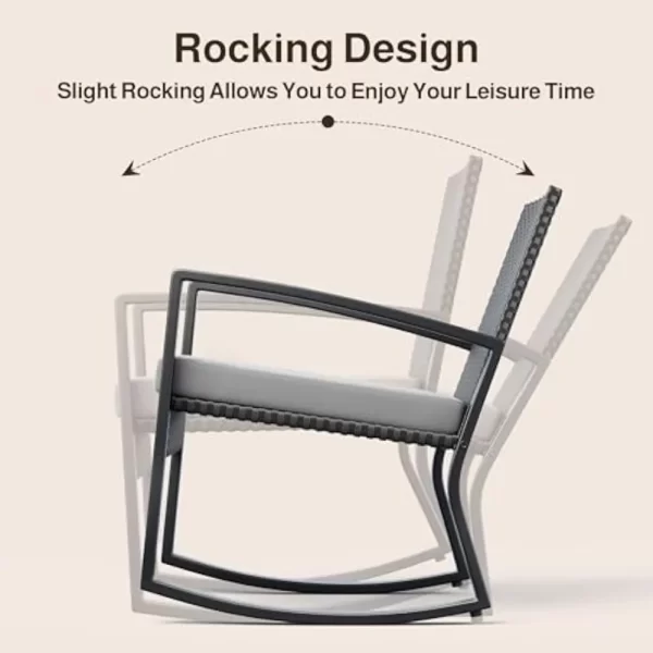 4 Piece Set, Wicker Patio Furniture with Glass Coffee Table - Image 6