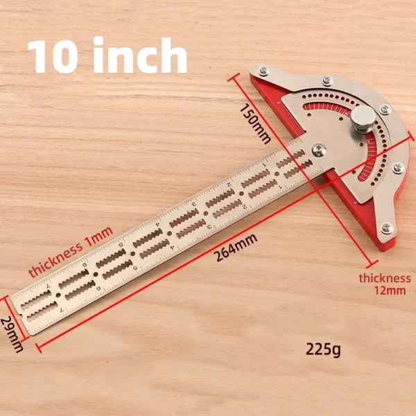 Woodworkers Edge Ruler Stainless Steel Protractor Angle - Image 4