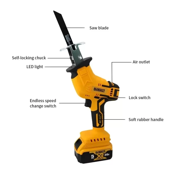 Dewalt 2800RPM Cordless Reciprocating Saw 20V - Image 6