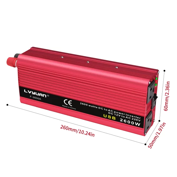 DC12V to AC110V 1500W/2000W/2600W Portable Car Inverter Charger - Image 11
