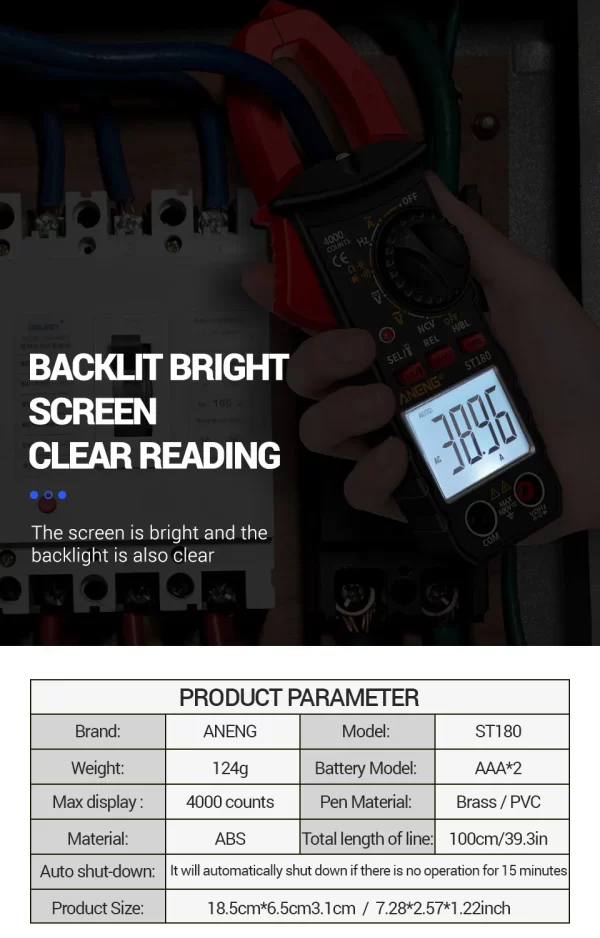 ANENG ST180 AC Current Clamp Meter - Image 18