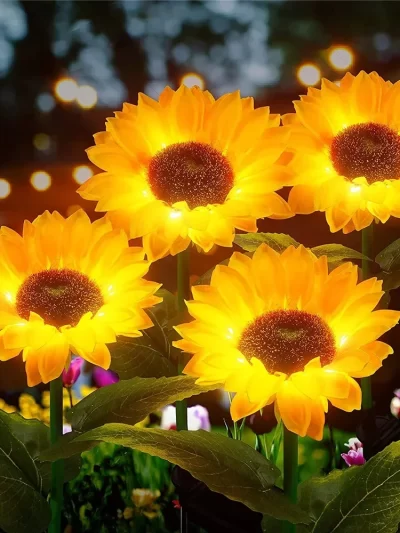 Solar Lights Outdoor Garden Decor Sunflower Ligts Waterproof