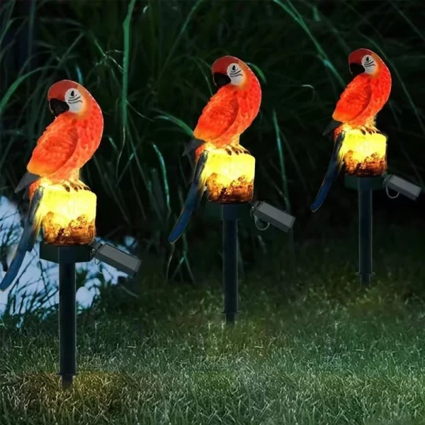 1 pc, Solar Resin Lawn Lamp, Parrot, Owl - Image 3