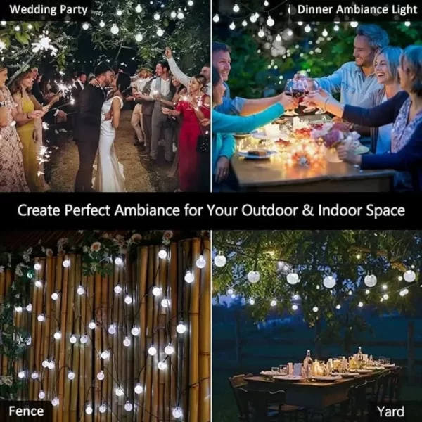 Solar Crystal Globe String Lights Outdoor Waterproof - Image 17