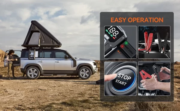12800mAh Car Jump Starter Portable Power Bank - Image 15