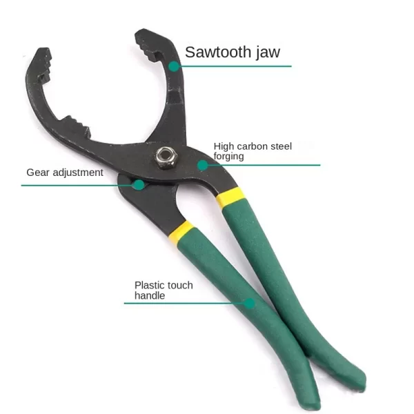 Pliers Oil Filter Wrench 10 12 inch Non Slip Grip Adjustable - Image 2