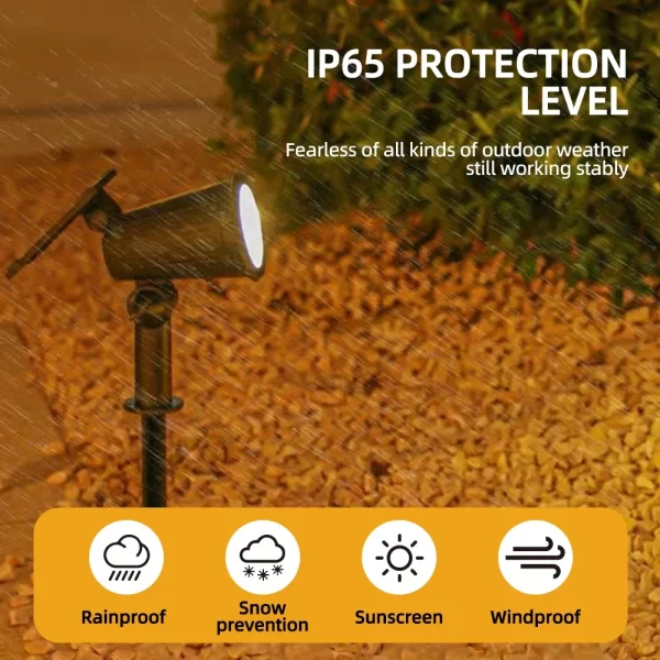 9 LED Solar Spot Lights IP65 Waterproof Outdoor RGB Solar Landscape Lights Brightness Adjustable for Garden Yard Palm Trees - Image 2