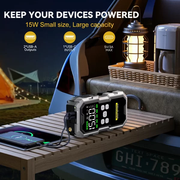 7000A Car Jump Starter with Air Compressor Battery Booster - Image 4