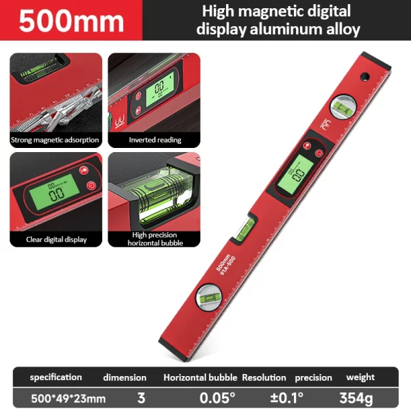 30/40/50cm Electronic Digital Display Level Ruler Magnetic - Image 7