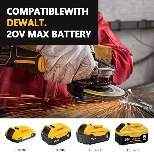 Angle Grinder 9000RPM Metal Grinder Dewalt 20V Batteries - Image 4
