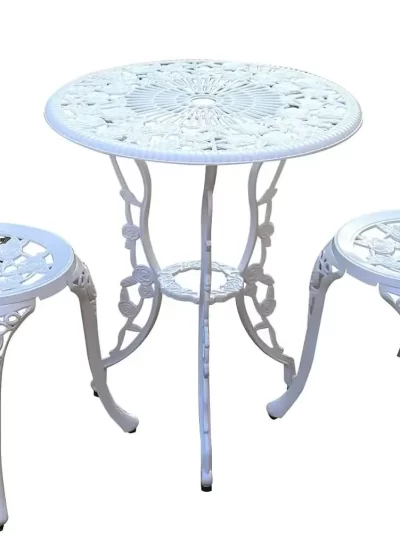 Patio Bistro Set.Rust-Resistant Cast Aluminum Bistro Table Set