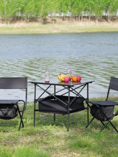Set of 3, Folding Outdoor Table and Chairs Set