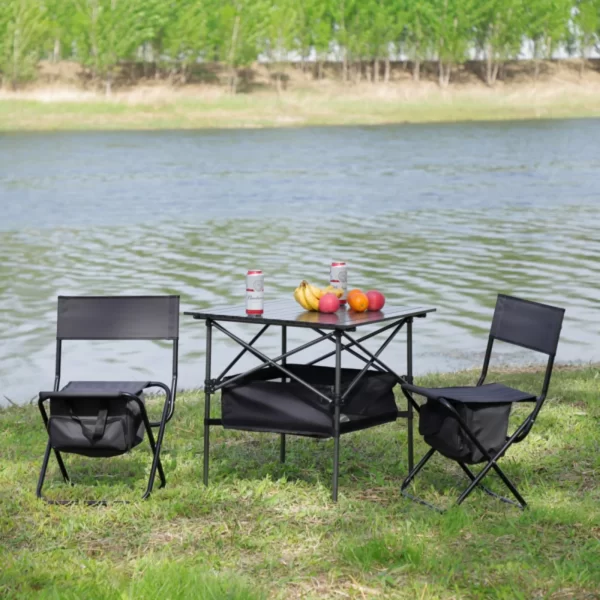 Set of 3, Folding Outdoor Table and Chairs Set