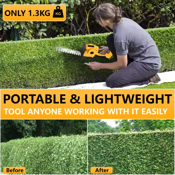 2 in 1 Cordless Electric Handheld Hedge Trimmer Hedge Trimmer for Dewalt 20V Battery - Image 6