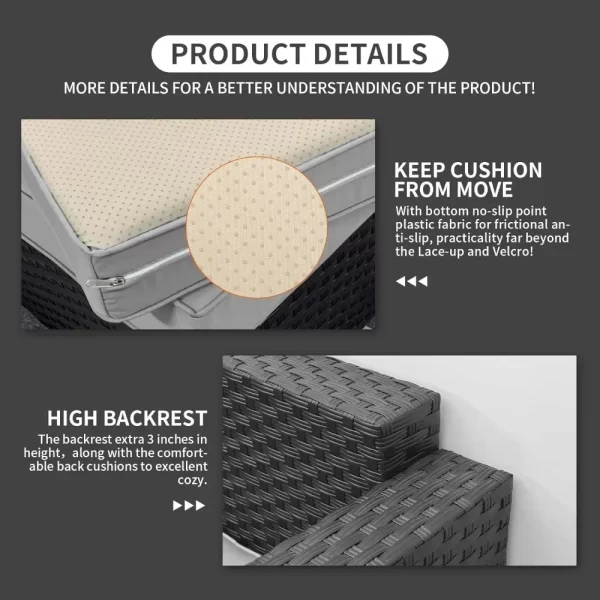 7 Piece Furniture Set, Set Non-Slip Cushions & Waterproof Cover, 45 Inch Outdoor Propane Fire Pit Table Patio Sets - Image 2