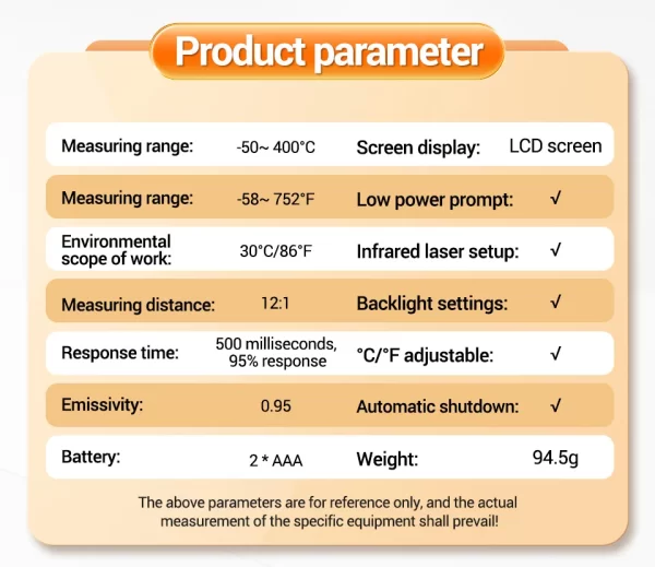 ANENG TH201 Celsius Display Digital Infrared Thermometer - Image 30