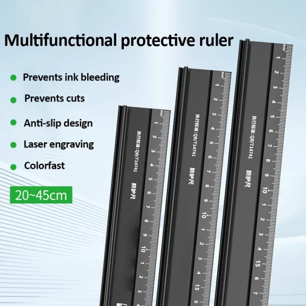 20/30/45cm Aluminum Straight Ruler Multifunctional - Image 2