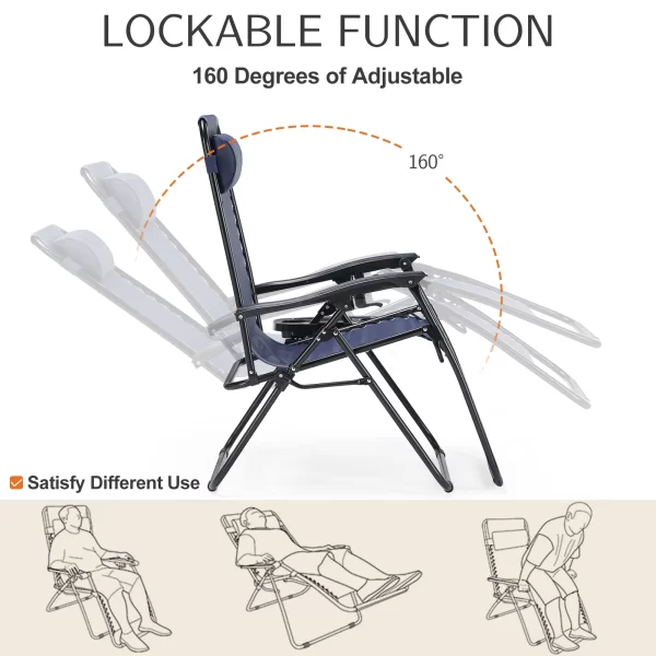 JHK Zero Gravity Set of 2 Portable Recliner - Image 19