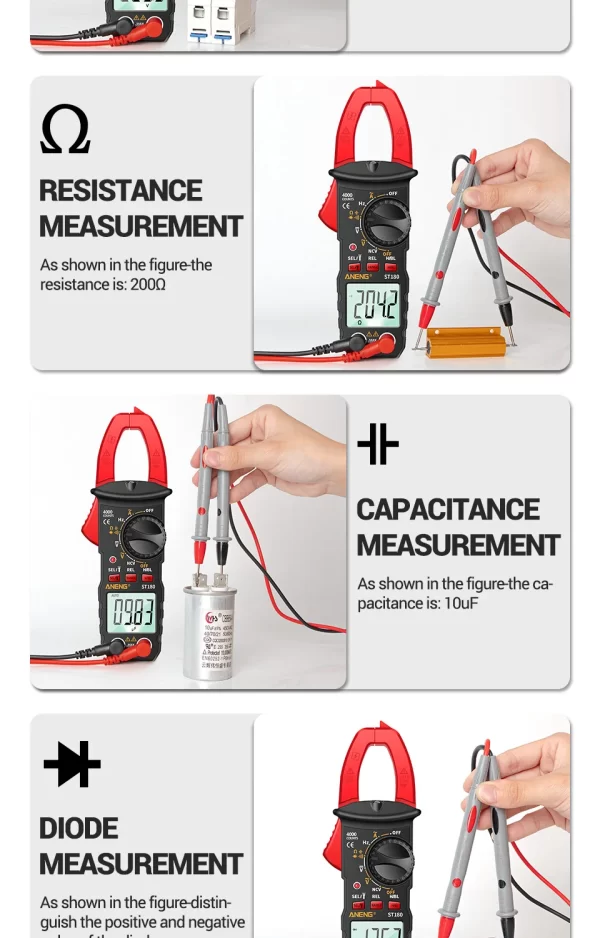 ANENG ST180 AC Current Clamp Meter - Image 14