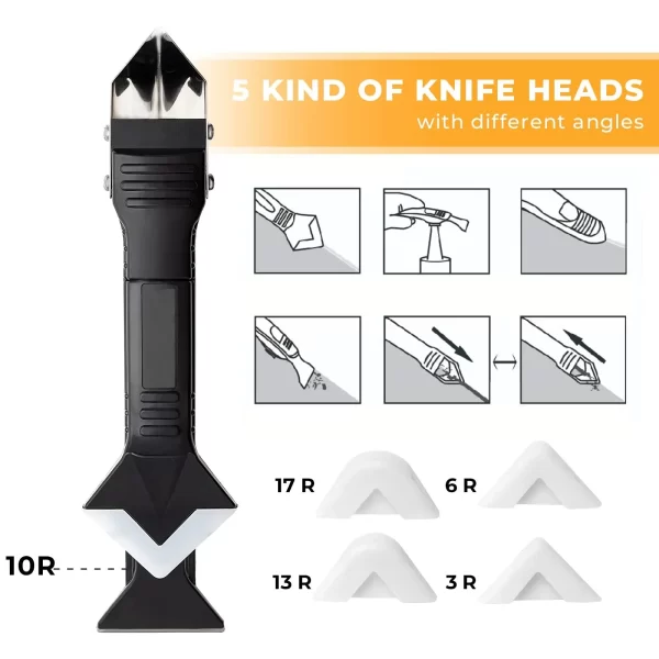 5 in 1 Metal Head Shovel Glue Tool Kit: Silicone Spatula, Caulk Remover - Image 10