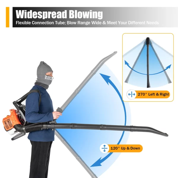 Leaf Blower Garden Backpack Gas Powered Cleaner Snow Grass Dust Removal Commercial Outdoor Yard Tool 42.7CC 2 Stroke - Image 13