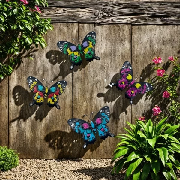 Iron 4pcs Set Butterfly Wall Art Decor - Image 5