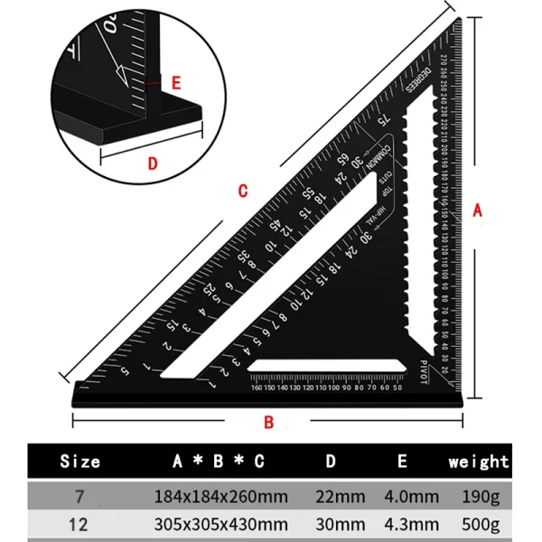 Woodworking Aluminum Alloy Triangle Gauges Measuring Gauging - Image 20