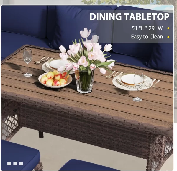 Patio Furniture Set 7 Piece Wicker Dining,  Patio Table and Chairs Set, Sofa - Image 13